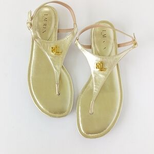 Lauren Ralph Lauren Ellington Gold Women's Thong Sandals